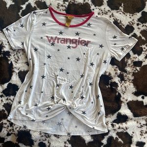 Wrangler | Twist Front Red, White & Blue Tee